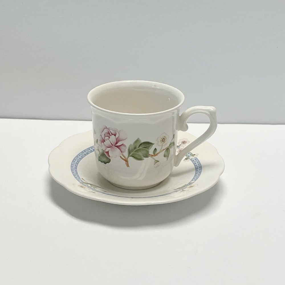 Vintage Cup and Saucer, Lenox Lantana Melanie - Discontinued Pattern